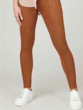 SPANX Ribbed High-Rise Leggings in Burnt Orange